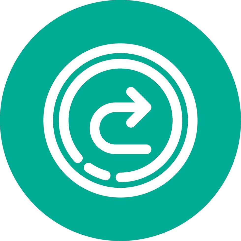 Forward Linear Circle Multicolor Design Icon vector