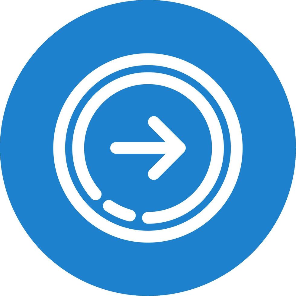 Right arrow Linear Circle Multicolor Design Icon vector