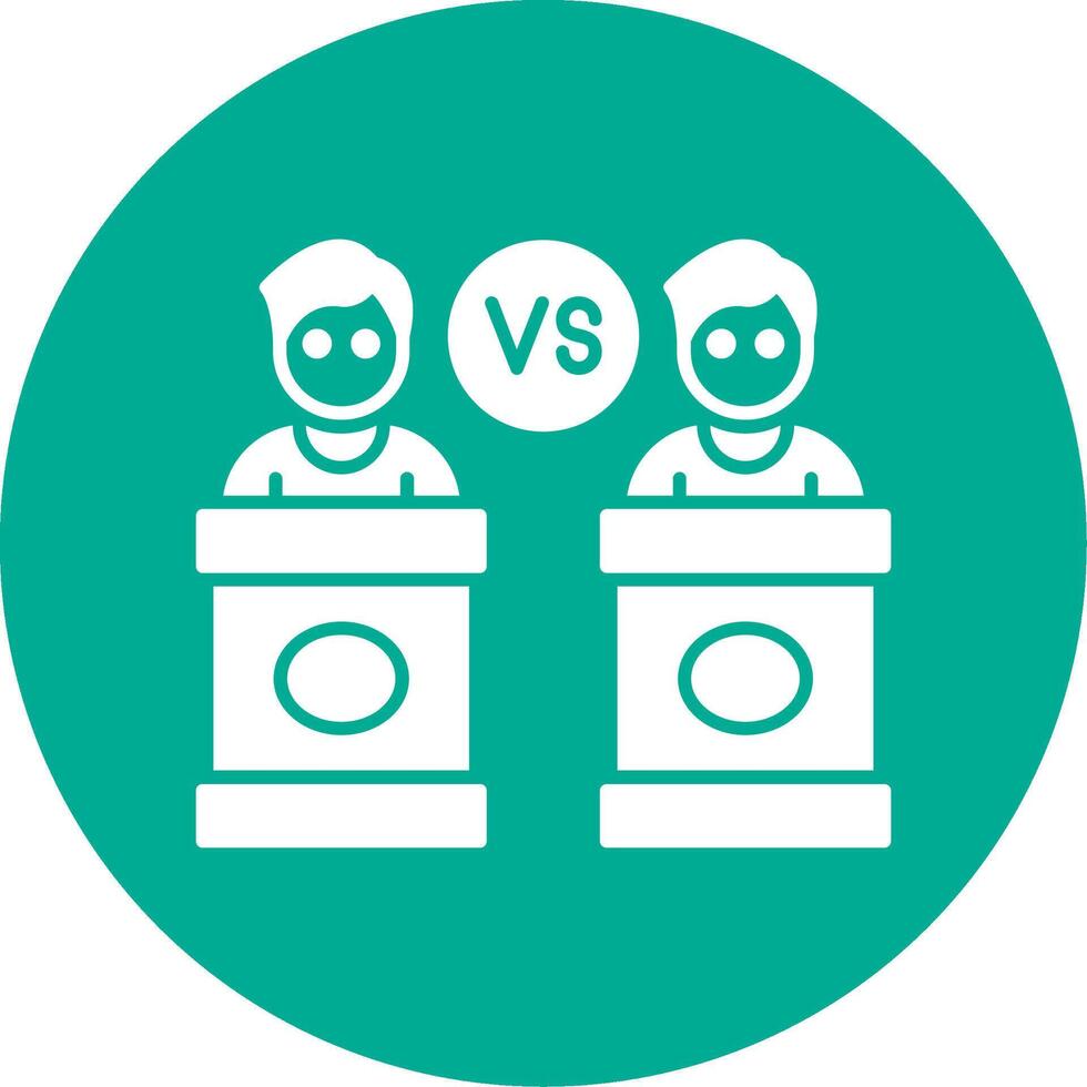 Debate Glyph Circle Icon vector