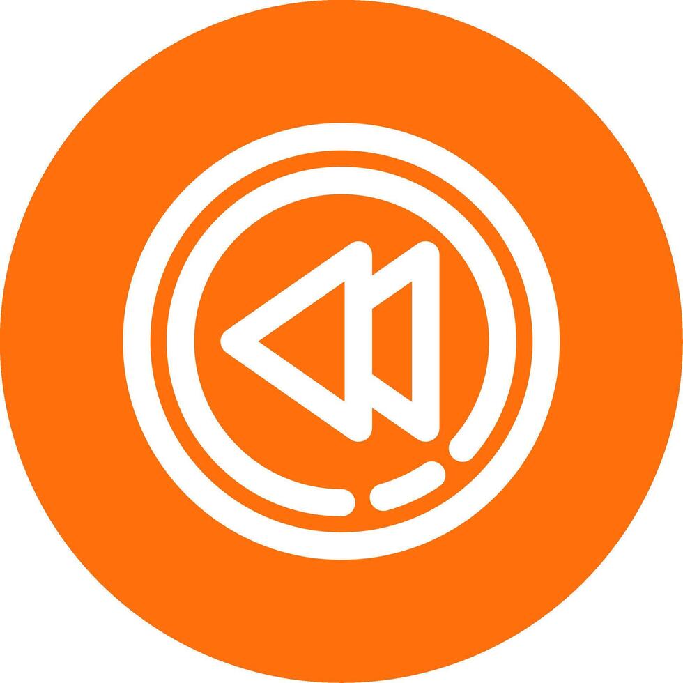 Rewind Linear Circle Multicolor Design Icon vector