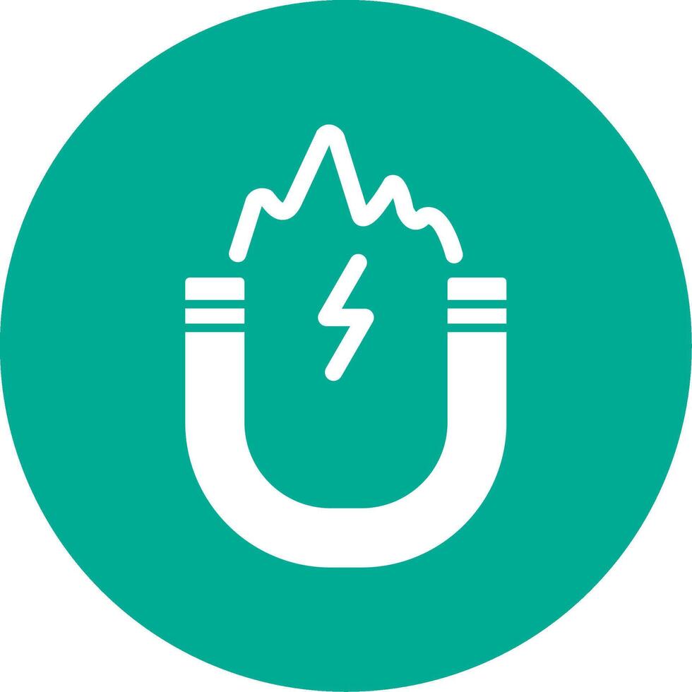 Electromagnetic Glyph Circle Icon vector