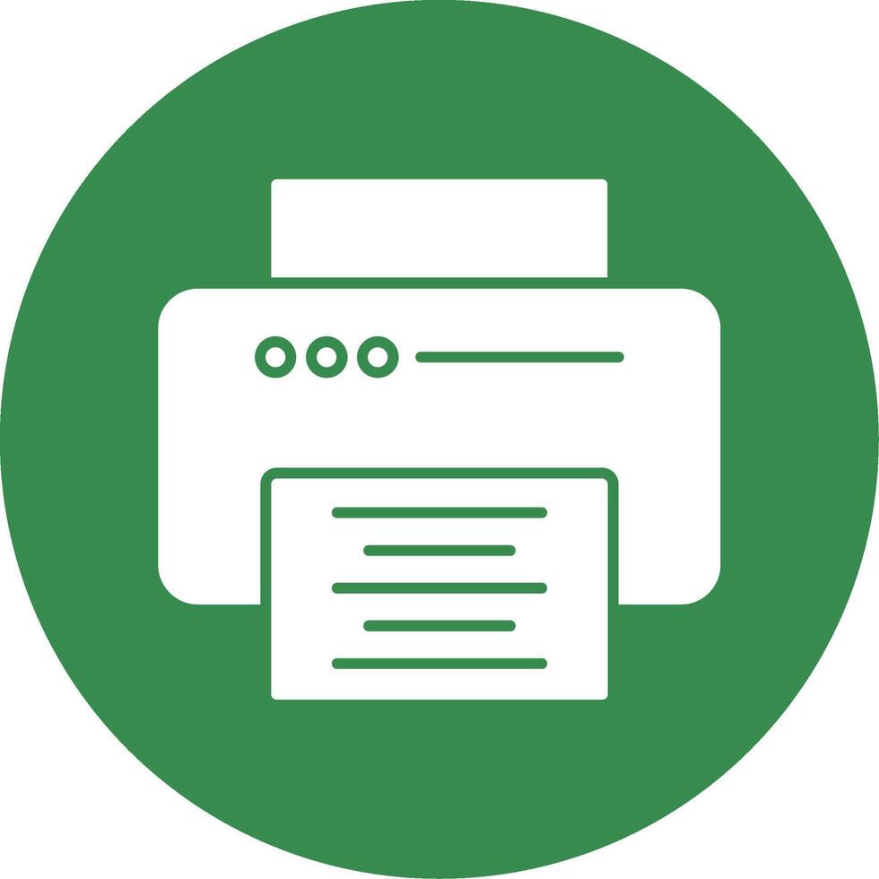 Printer Glyph Circle Icon vector