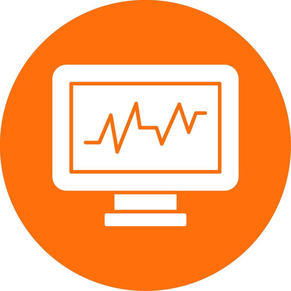 Cardiac Monitor Glyph Circle Icon vector