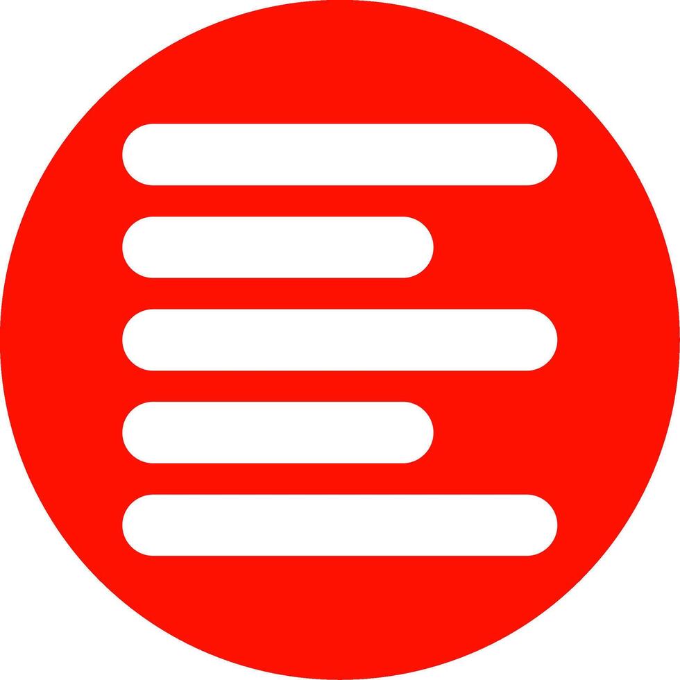 Horizontal Left Align Glyph Circle Icon vector