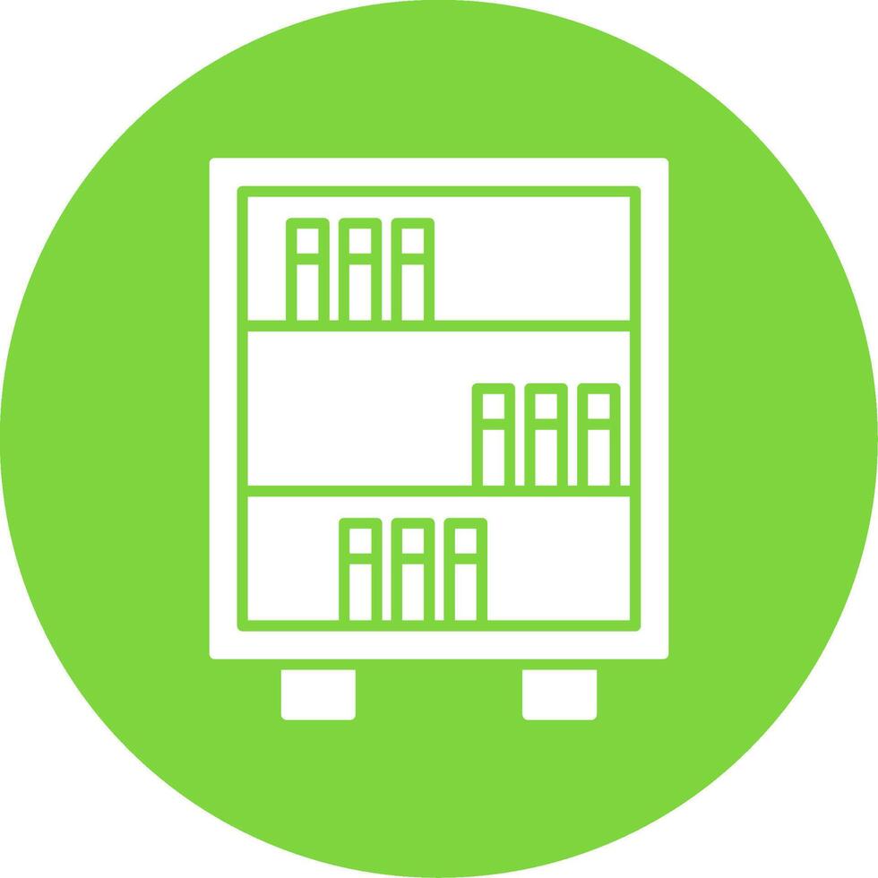 Bookshelf Glyph Circle Icon vector