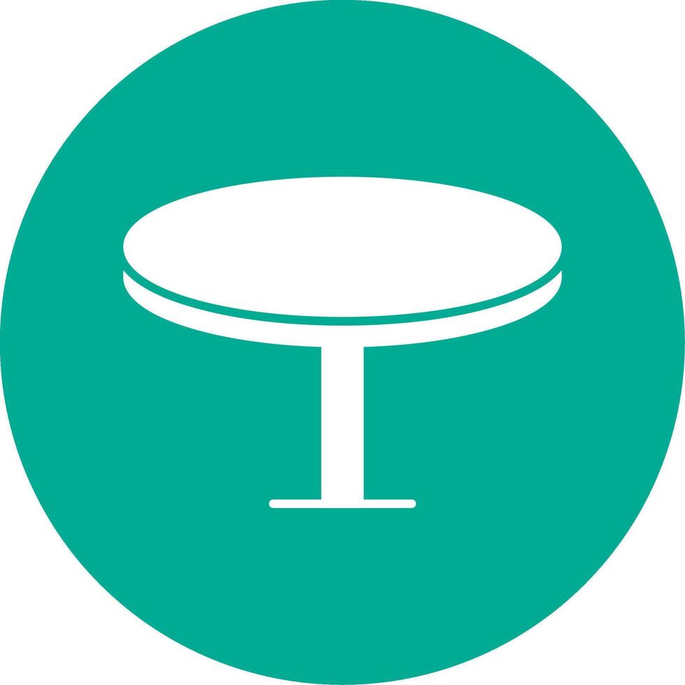 Round Table Glyph Circle Icon vector