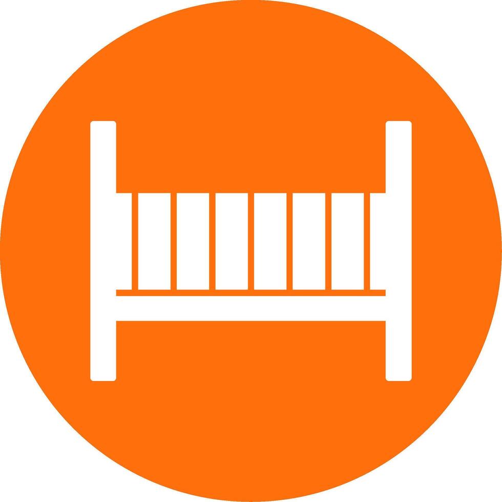 Baby Crib Glyph Circle Icon vector