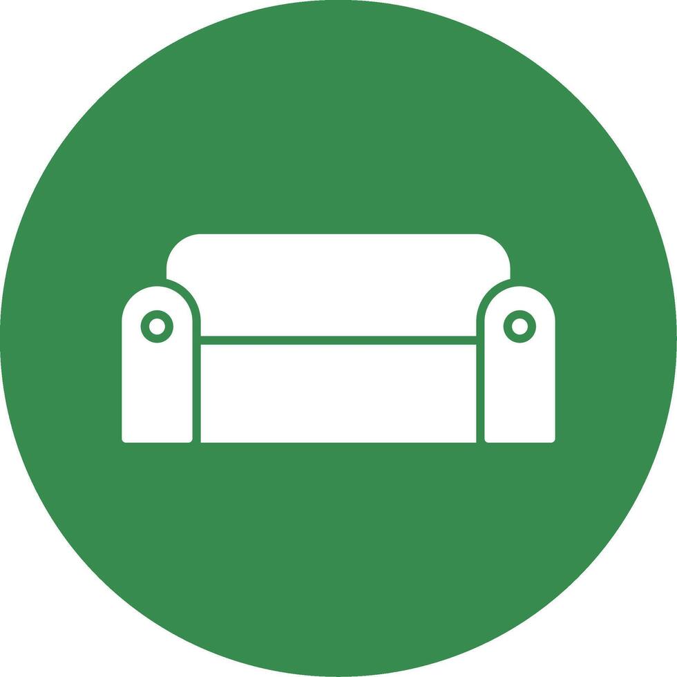 Sofa Glyph Circle Icon vector