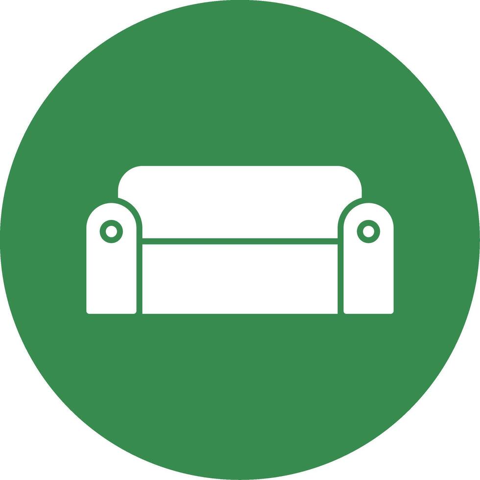 Sofa Glyph Circle Icon vector