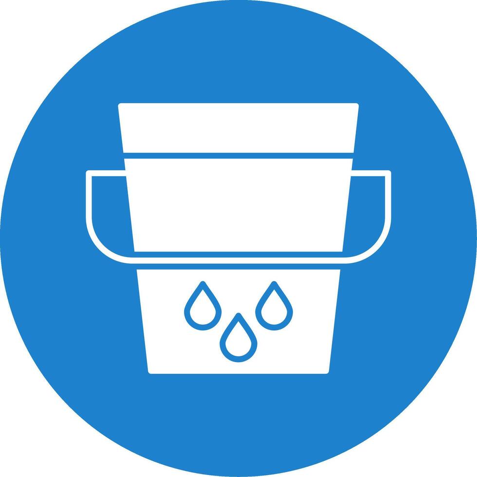 Water Bucket Glyph Circle Icon vector
