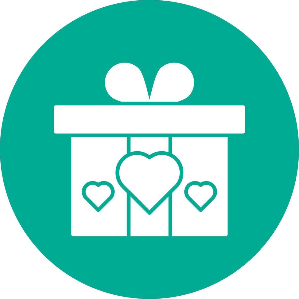 Wedding Present Glyph Circle Icon vector