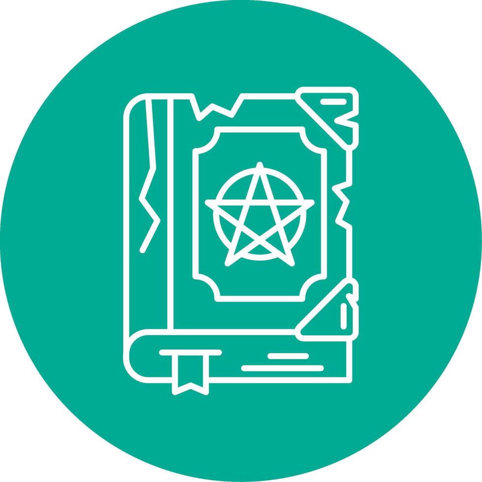 Magic book Linear Circle Multicolor Design Icon vector