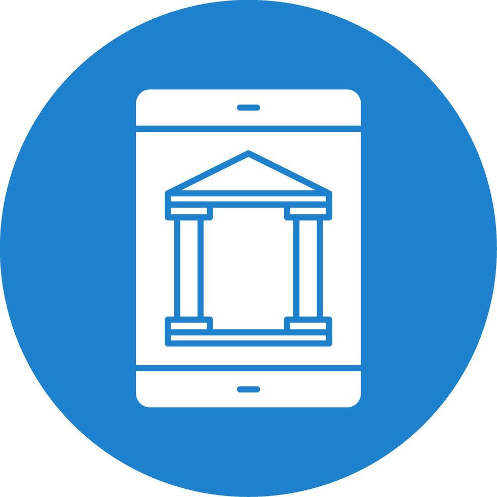 Mobile Banking Glyph Circle Icon vector