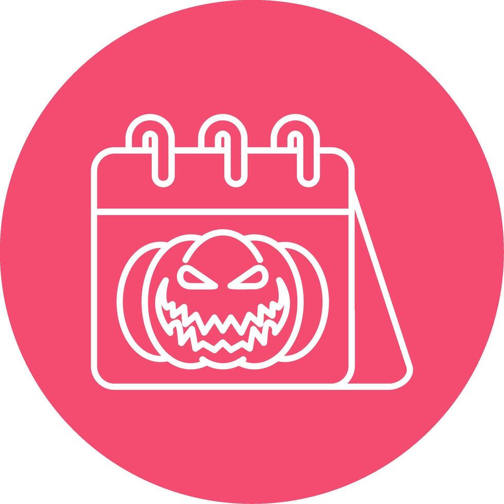 Halloween Linear Circle Multicolor Design Icon vector