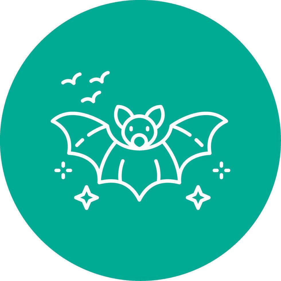 Bat Linear Circle Multicolor Design Icon vector