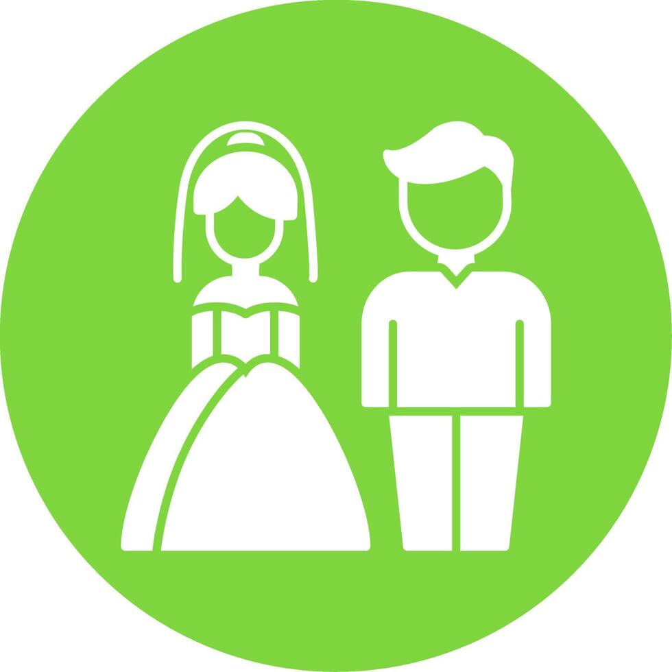 Couple Glyph Circle Icon vector