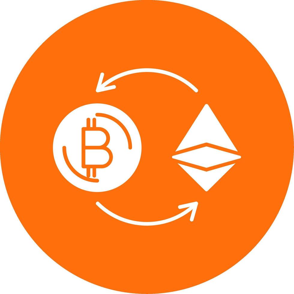 Ethereum Glyph Circle Icon vector