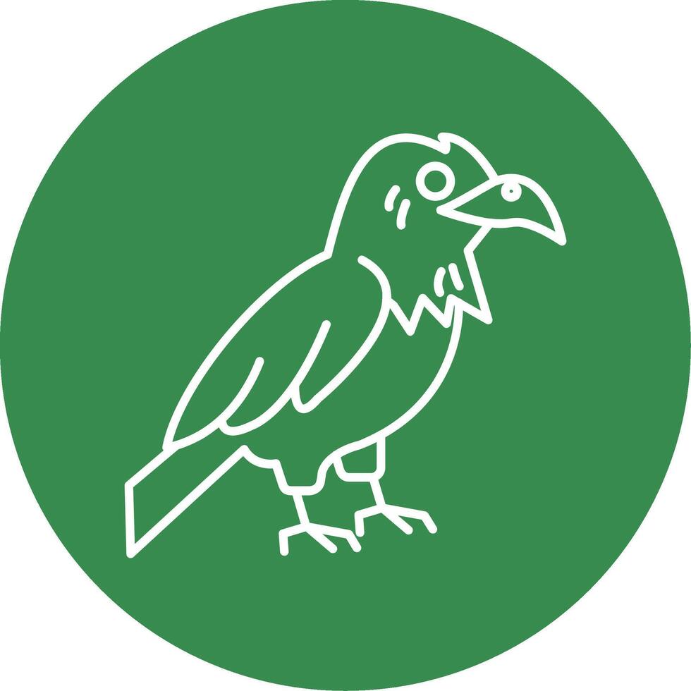 cuervo lineal circulo multicolor diseño icono vector