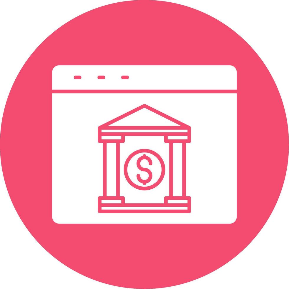 Internet Banking Glyph Circle Icon vector