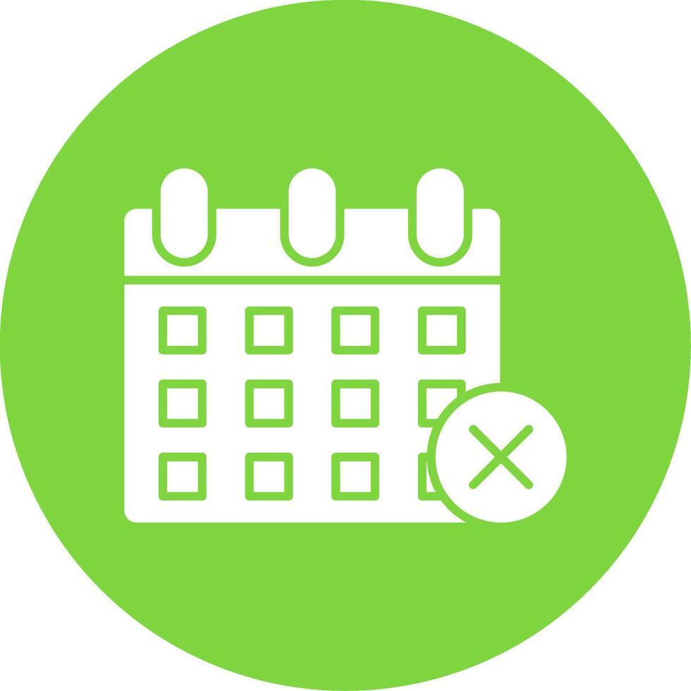 Cancel Event Glyph Circle Icon vector