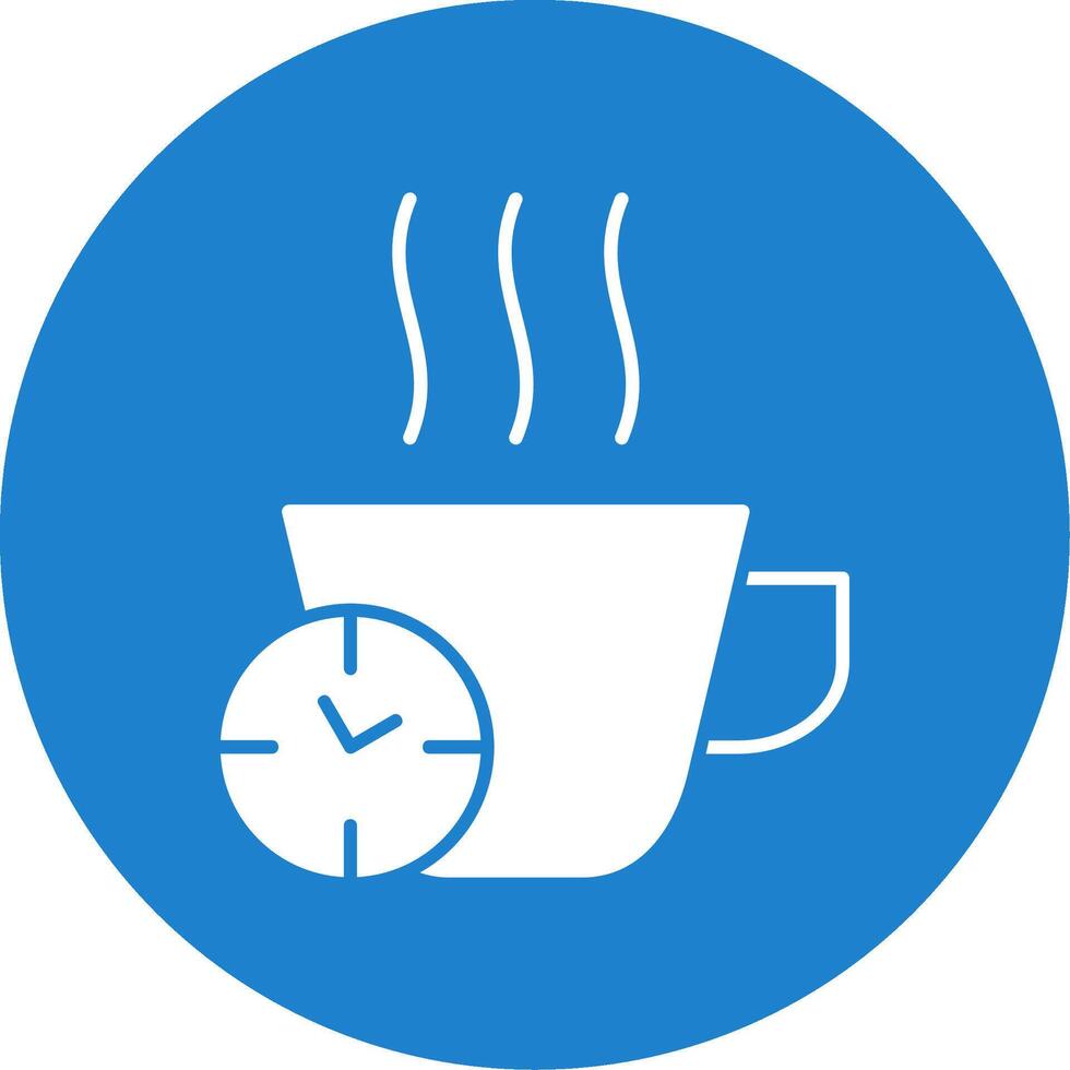 Break Time Glyph Circle Icon vector