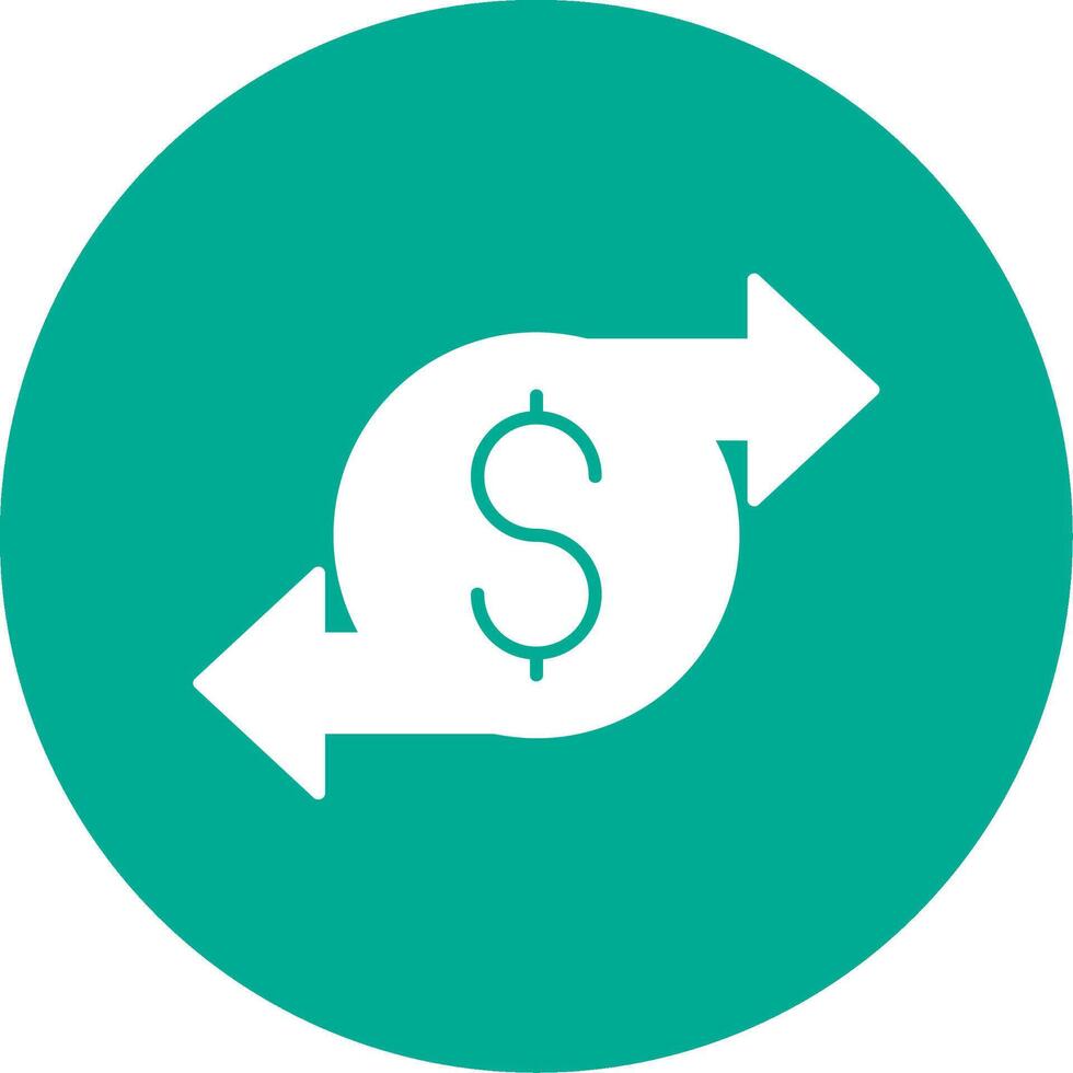 Money Transfer Glyph Circle Icon vector