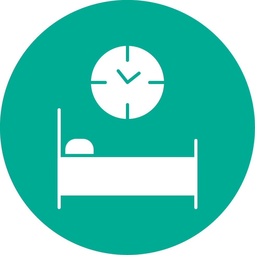 Bed Time Glyph Circle Icon vector