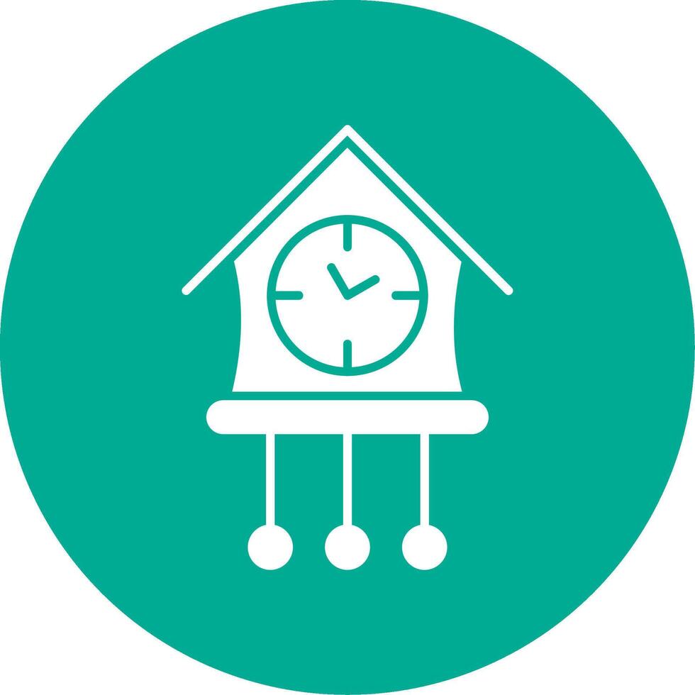Cuckoo Clock Glyph Circle Icon vector