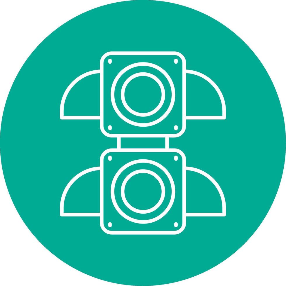 Traffic light Linear Circle Multicolor Design Icon vector