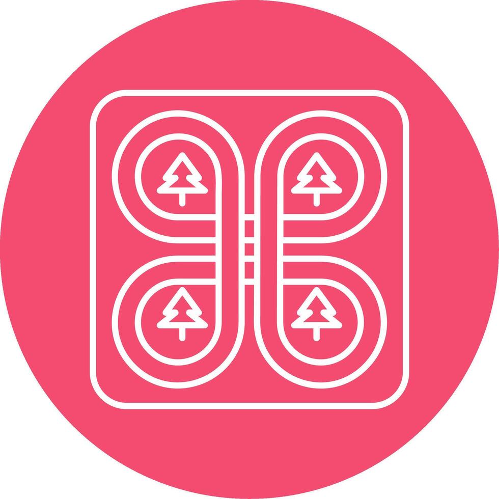 Overpass Linear Circle Multicolor Design Icon vector