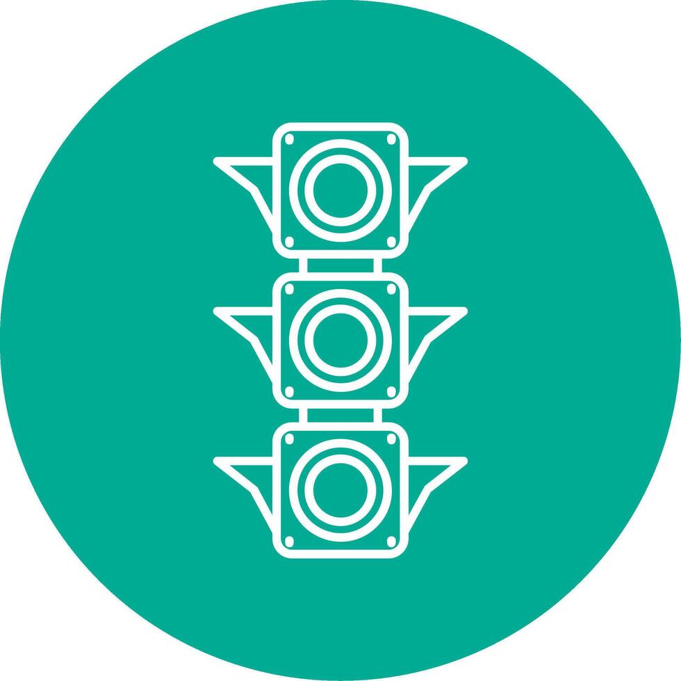 Traffic light Linear Circle Multicolor Design Icon vector