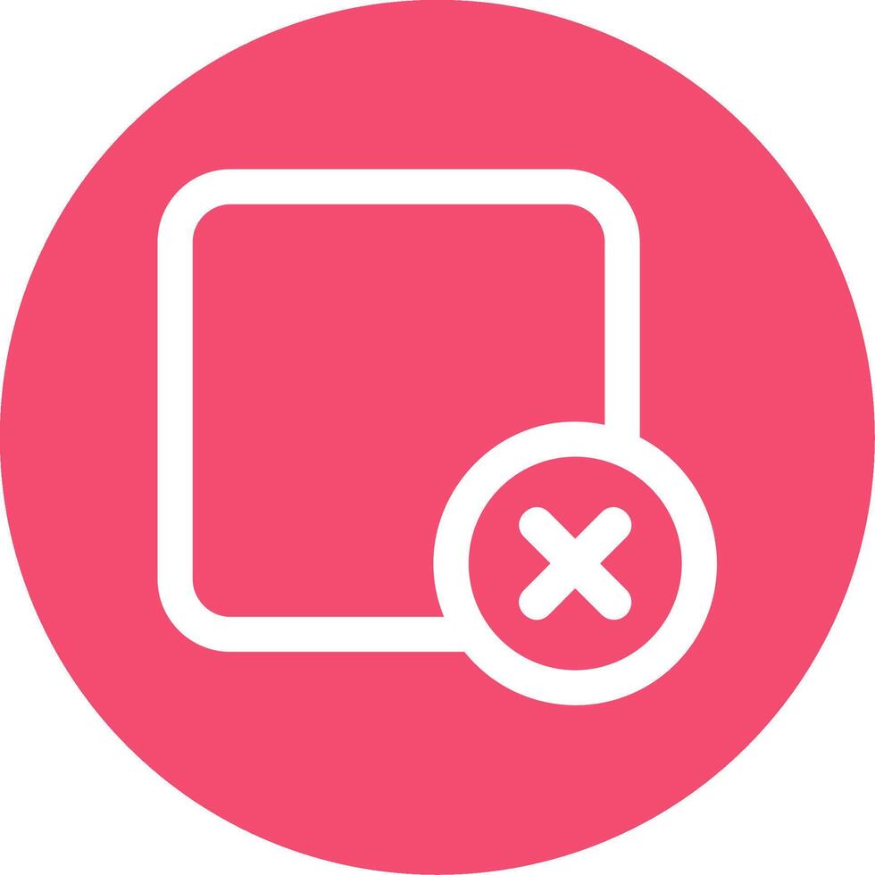 Delete square Linear Circle Multicolor Design Icon vector