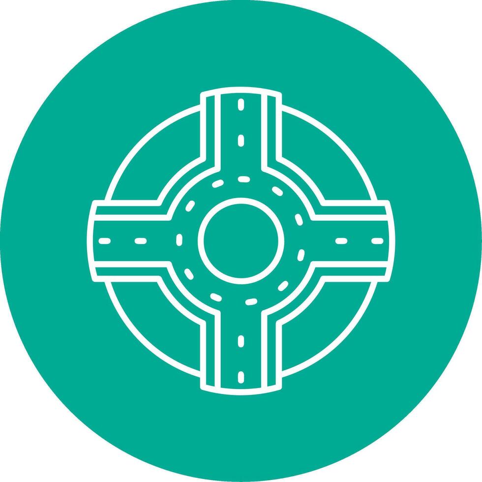 Roundabout Linear Circle Multicolor Design Icon vector