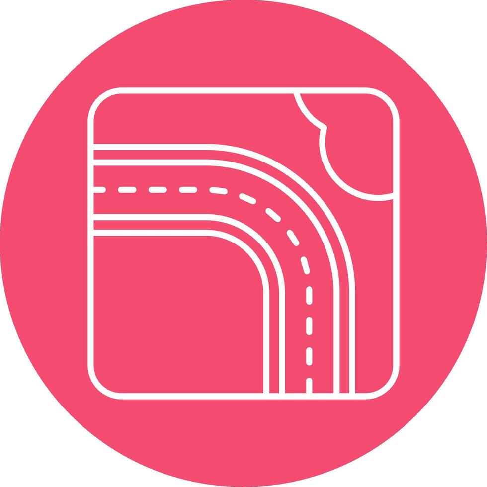Highway Linear Circle Multicolor Design Icon vector