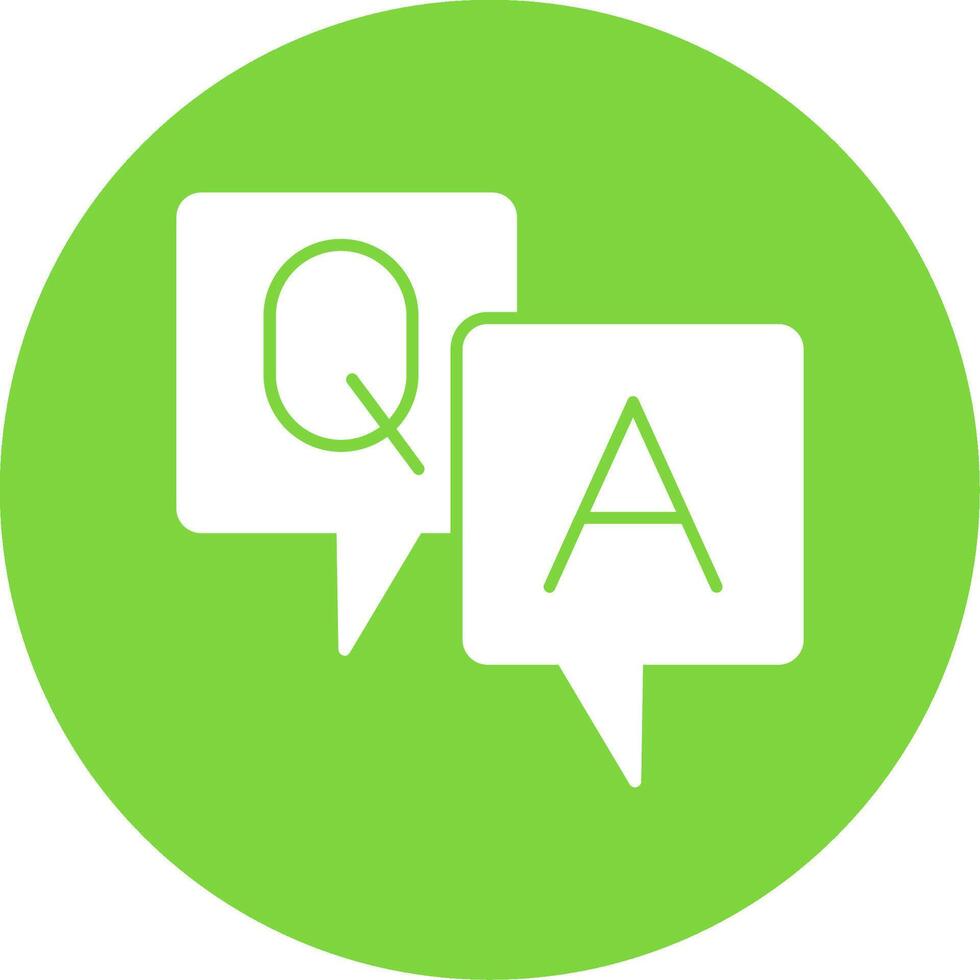 Question And Answer Glyph Circle Icon vector