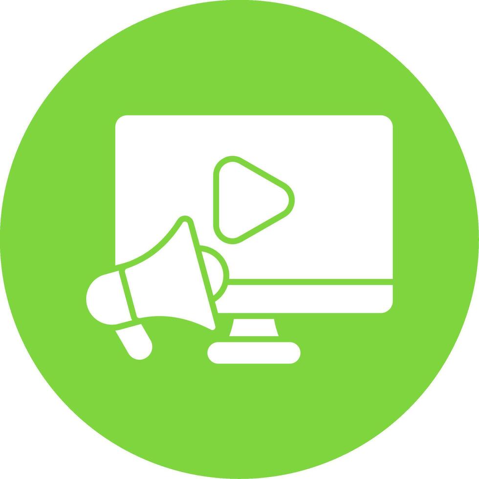 Video Marketing Glyph Circle Icon vector