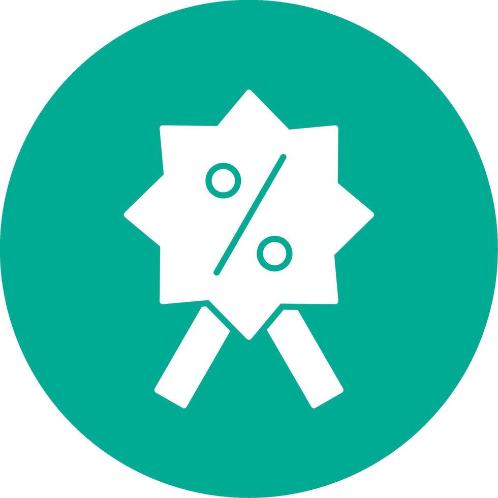 Discount Badge Glyph Circle Icon vector