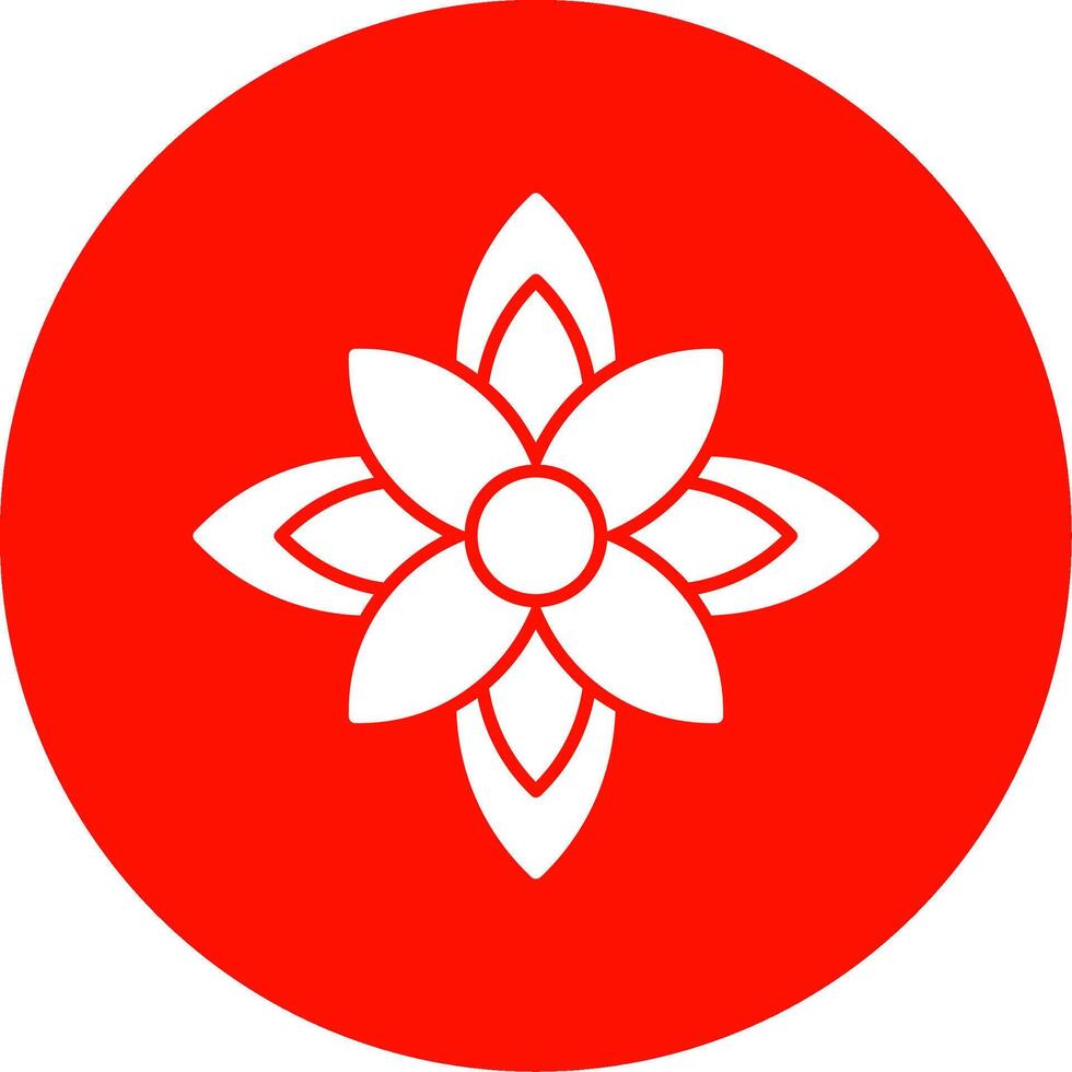 Poinsettia Glyph Circle Icon vector