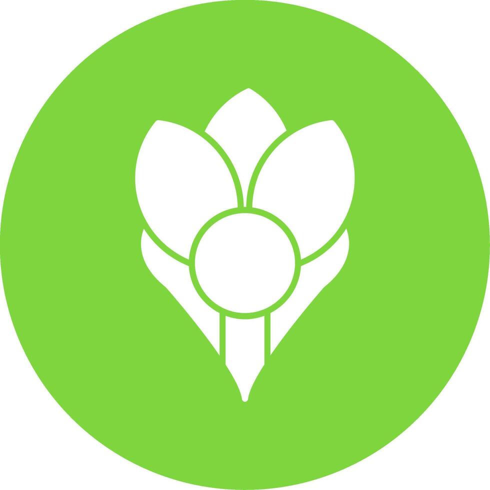 Crocus Glyph Circle Icon vector