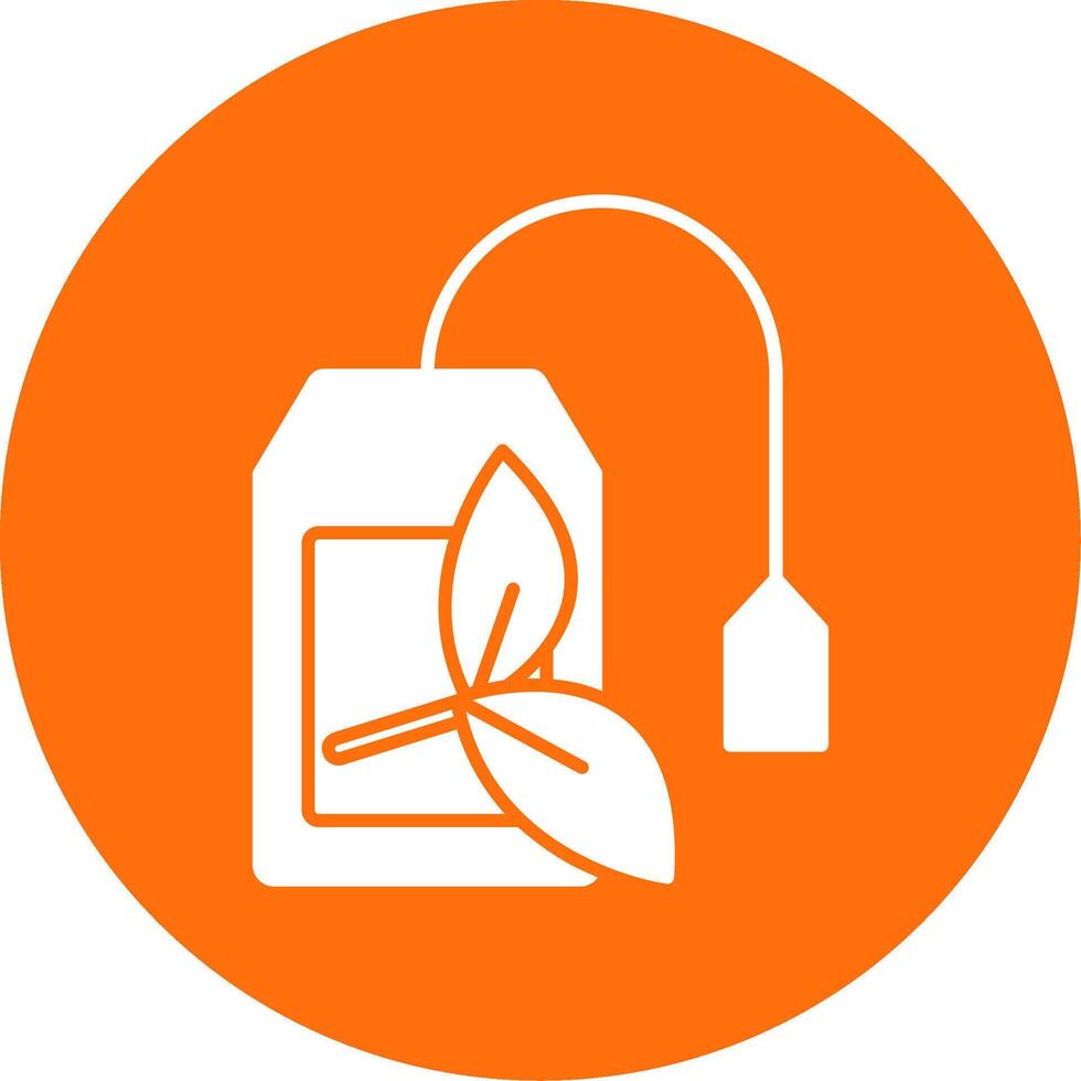 Teabag Glyph Circle Icon vector