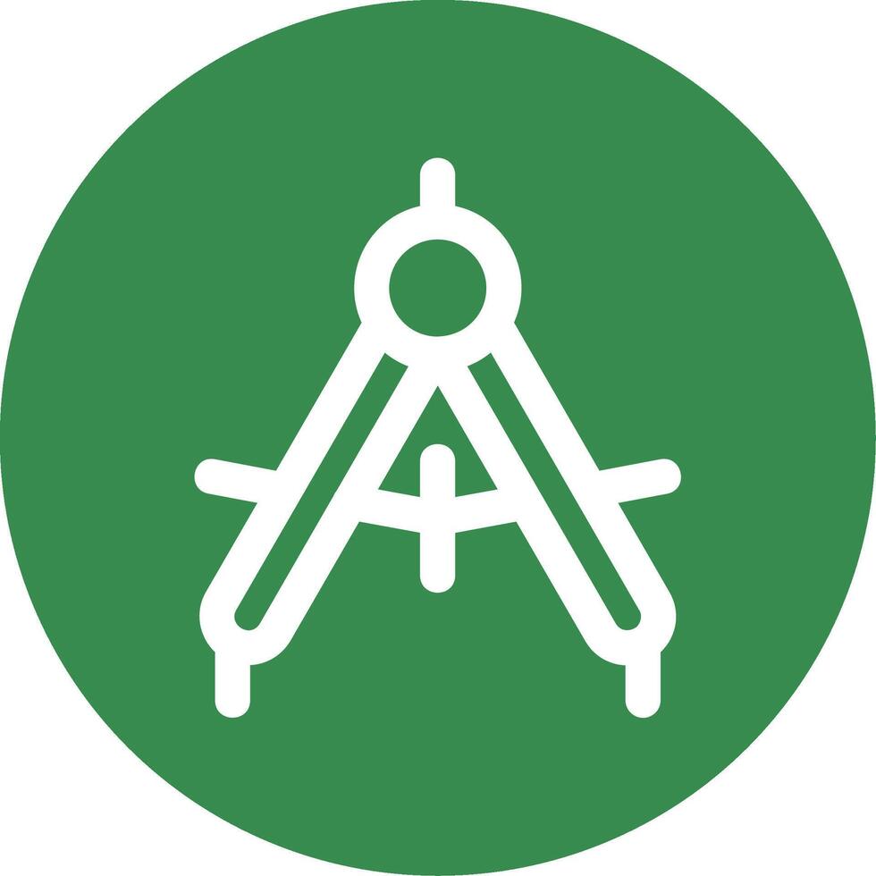 Drawing compass Linear Circle Multicolor Design Icon vector