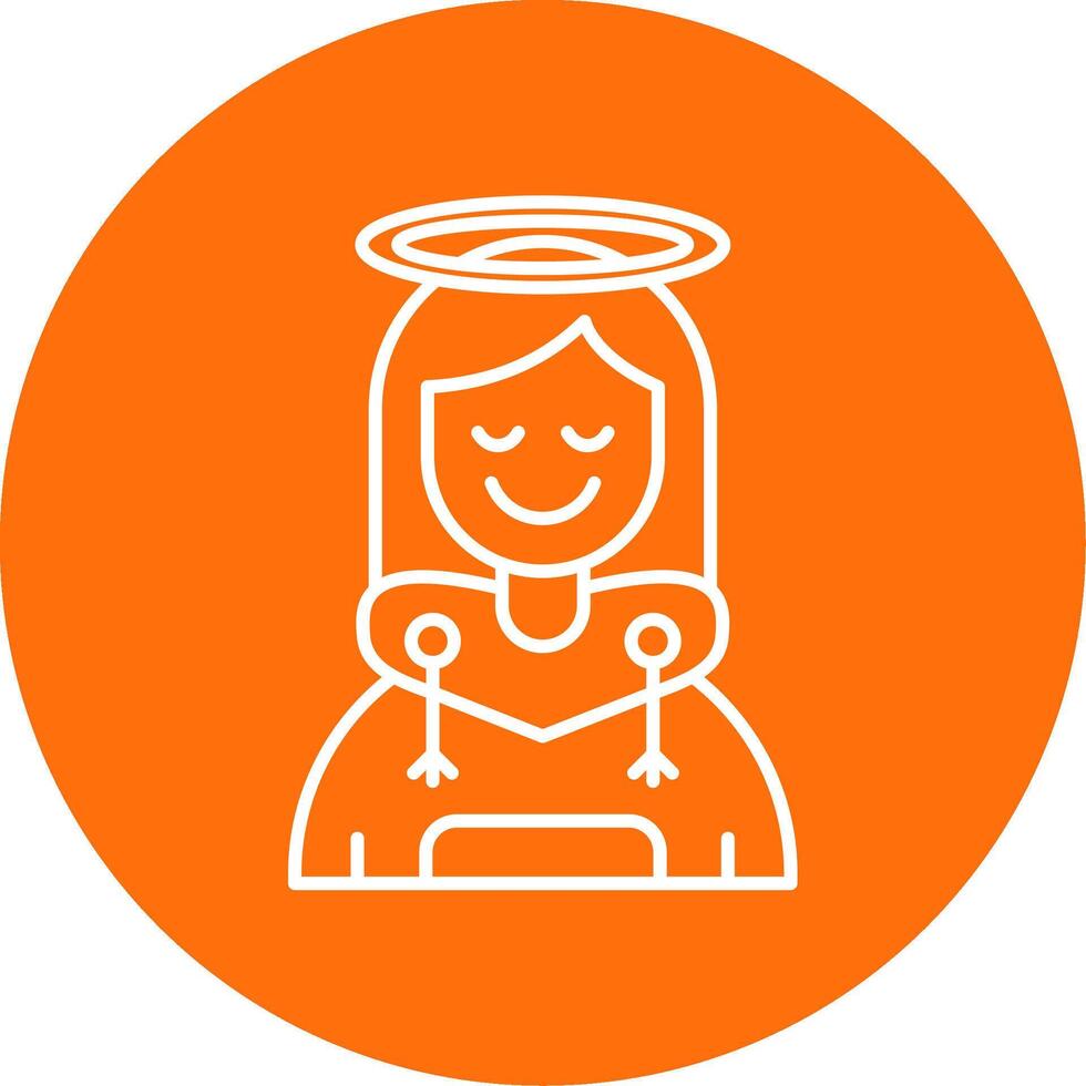 Angel Linear Circle Multicolor Design Icon vector