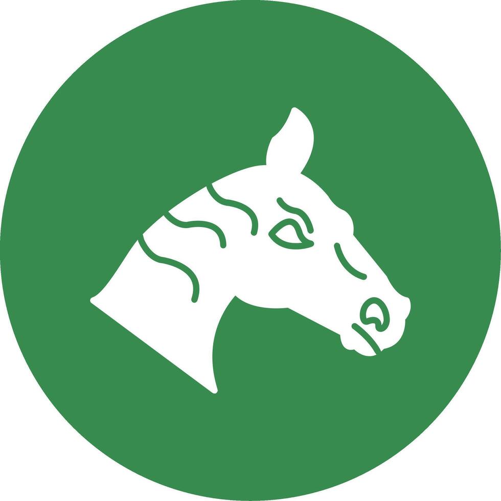 caballo glifo circulo icono vector