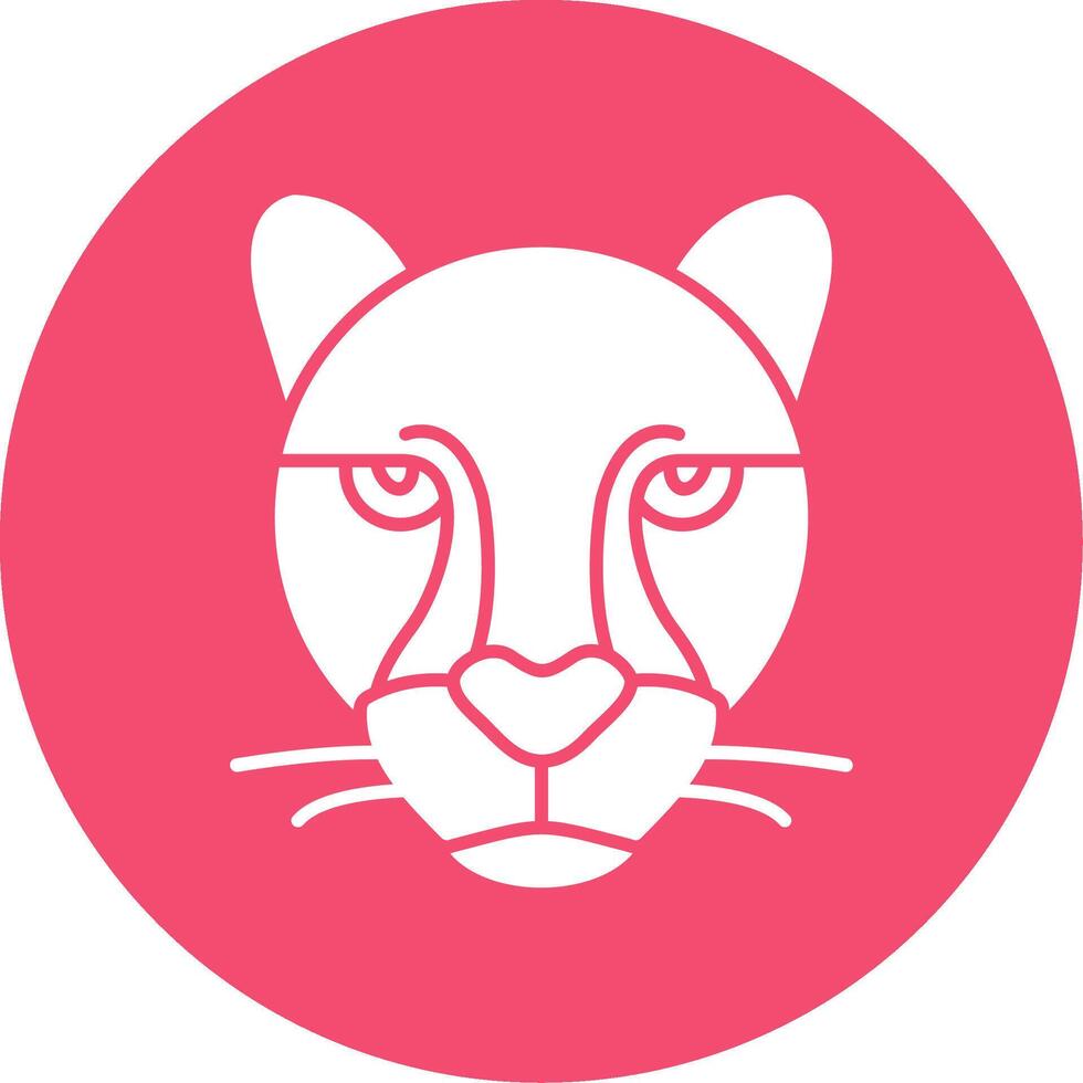 Cheetah Glyph Circle Icon vector