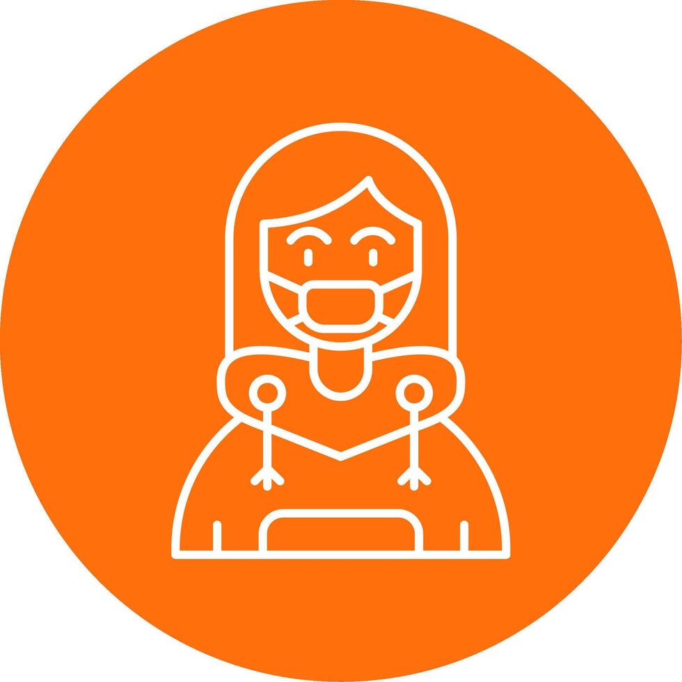 Face mask Linear Circle Multicolor Design Icon vector