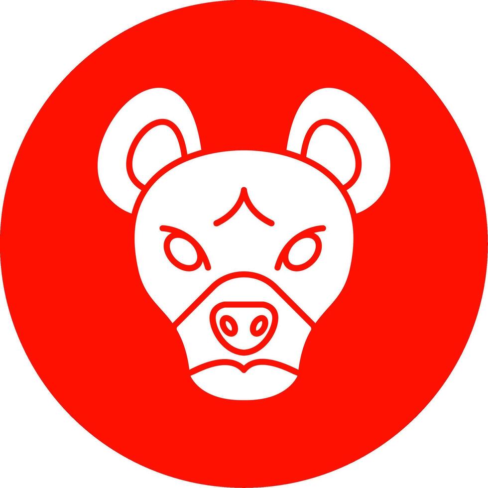 Hyena Glyph Circle Icon vector