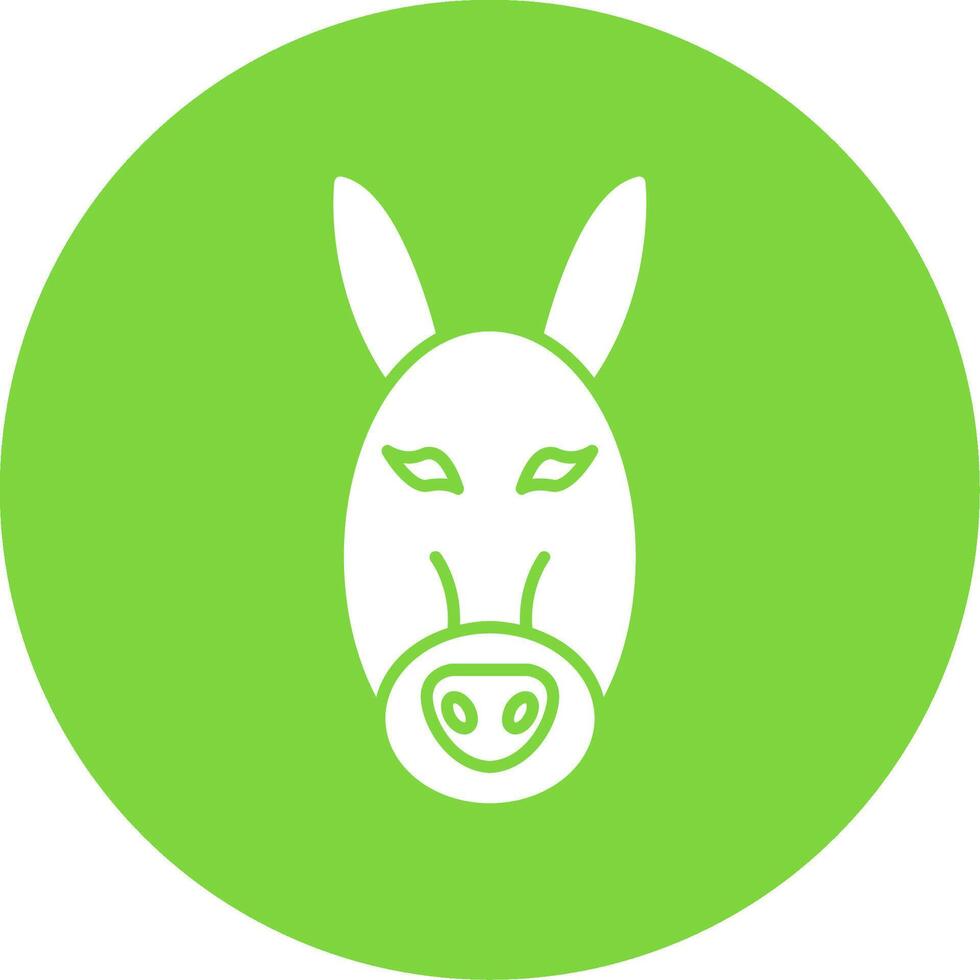 Donkey Glyph Circle Icon vector