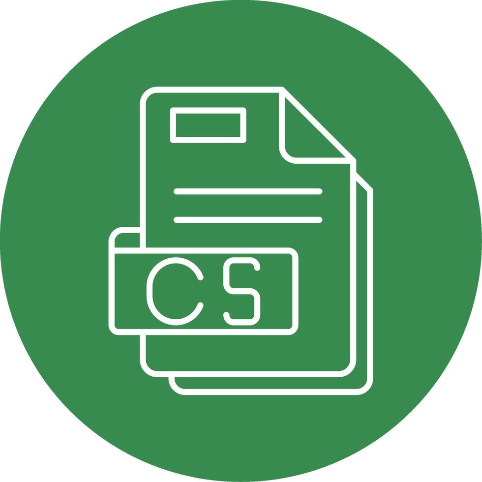 Cs Linear Circle Multicolor Design Icon vector