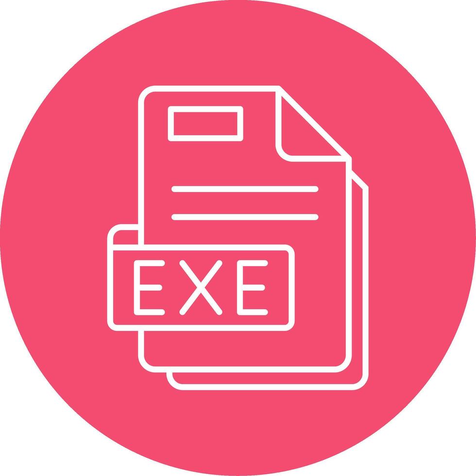 Exe Linear Circle Multicolor Design Icon vector