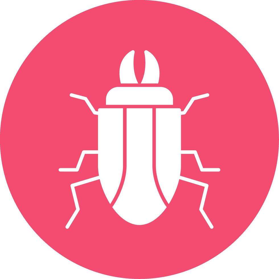 Beetle Glyph Circle Icon vector